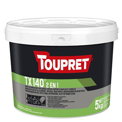 TOUPRET® - Enduit de rénovation TX 140® 2 EN 1 NF - blanc - 5kg
