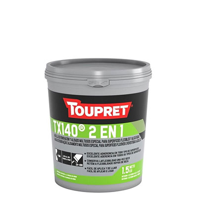 TOUPRET® - Enduit de rénovation TX 140® 2 EN 1 NF - blanc - 1.5kg