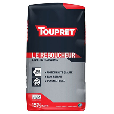 TOUPRET® - Enduit de rebouchage LE REBOUCHEUR NF - blanc - sac de 15kg