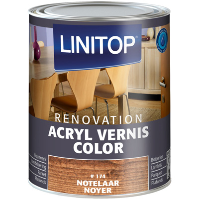 LINITOP® - Acryl vernis color - noyer - 0.75L