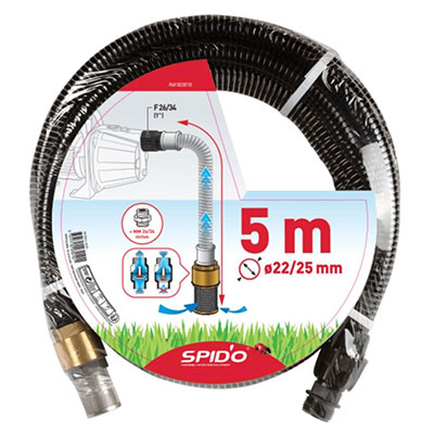 Kit d'aspiration Spid'O + raccords laiton ø 22mm x L. 5m