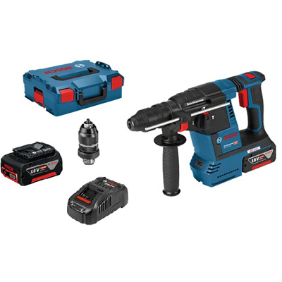 BOSCH - Perforateur sans fil GBH 18V-26F + 2 batteries GBA 18V 5.Ah + 1 chargeur - en coffret