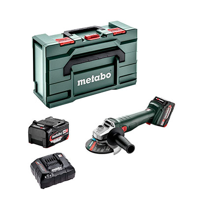 METABO - Meuleuse d'angle sans fil W18 7-125 ø 125mm +2 batteries 18V 4 Ah + 1 chargeur - en coffret