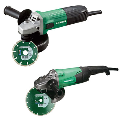 HIKOKI - Pack 2 meuleuses ø 125mm + ø 230mm + 2 disques diamant