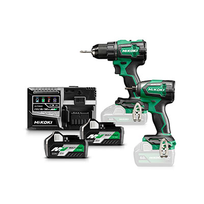 HIKOKI - Pack 2 machines sans fil : 1 perceuse visseuse DS18DE + 1 visseuse à choc WH18DE