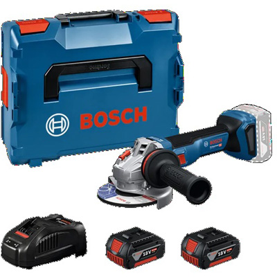 BOSCH - Meuleuse d'angle sans fil Pro GWS 18V-11 ø125mm + 2 batterie 18V 5 Ah + 1 chargeur - en coffret