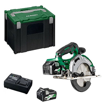 HIKOKI - Scie circulaire Multivolt sans fil C3606DA ø 165mm + 2 batteries 36-18V 2.5 Ah + 1 chargeur - en coffret