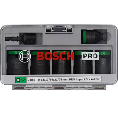 BOSCH - Coffret de 5 douilles IMPACT PRO + accessoires