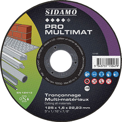 SIDAMO - Disque à tronçonner Pro Multimat ø 125mm