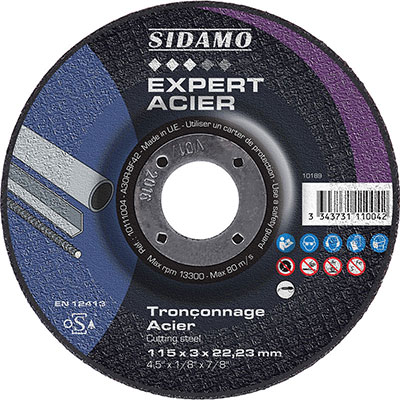 SIDAMO - Disque à tronçonner Expert Acier ø 115mm