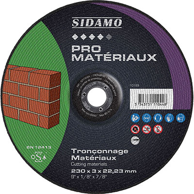 SIDAMO - Disque à tronçonner Pro Matériaux ø 115mm