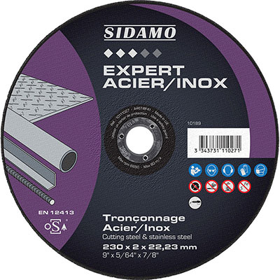 SIDAMO - Disque à tronçonner Expert Acier/Inox ø 230mm