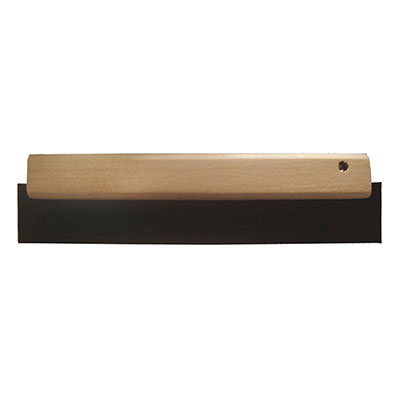 Raclette en bois avec semelle en caoutchouc - noir - Long. 30cm