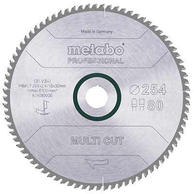 METABO - Lame circulaire Multi Cut pour alu et PVC 80 dents ø 254mm