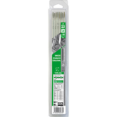GYS - Electrodes de soudage inox 316L ø 2.5 x L. 300mm - vendu par 10