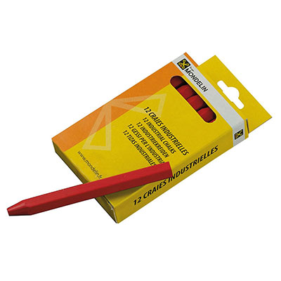 MONDELIN - Craies industrielles hexagonales - rouge - vendu par 12
