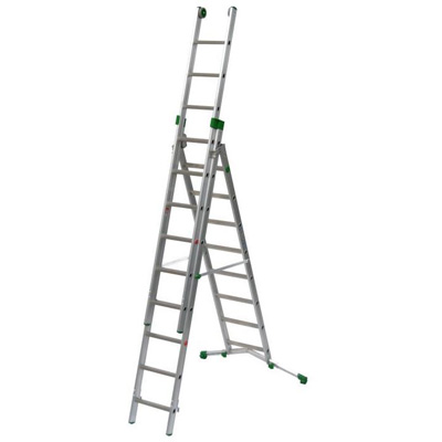 Echelle transformable PRIMA alu - 2 plans - Hauteur 2.94 m - 8 + 9 marches