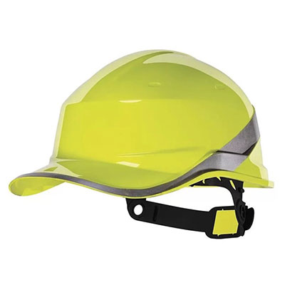 DELTA PLUS - Casque de chantier DIAMOND V avec visière - jaune