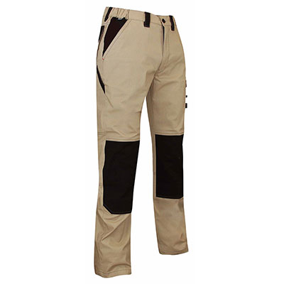 LMA - Pantalon de travail PLUTON - sable et noir - taille 44