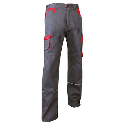 LMA - Pantalon de travail LIN - gris et rouge - taille 50
