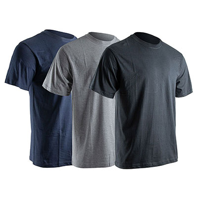 LMA - T-shirts LYON manches courtes - noir, gris chiné et marine - taille M - vendu par 3