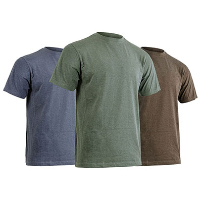 LMA - T-shirts LINCOLN manches courtes taille L - vert, marron et kaki - vendu par 3