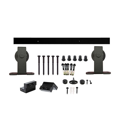 V-WAX - Kit porte coulissante acier apparent - noir - + rail 1. 86m