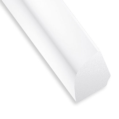 C.Q.F.D - Quart de rond PVC - blanc - 14 x 14 cm x L. 2 .60m