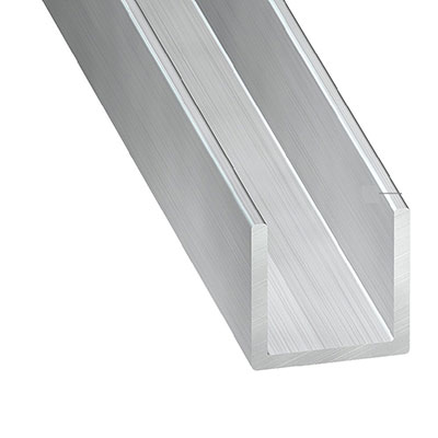C.Q.F.D - Profilé U en alu - gris - 20 x 20 x 20 mm x Long. 2 .50m
