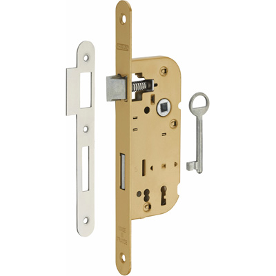 THIRARD - Serrure à encastrer à bouts ronds-  pêne dormant 1/2 tour - 1 clé