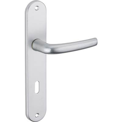 THIRARD - Ensemble poignées aluminium sur plaque MAIA - Version trou de clé - Anodisé argent