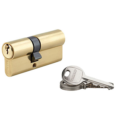 THIRARD - Cylindre Standard double entrée laiton 30 x 30 mm + 3 clés