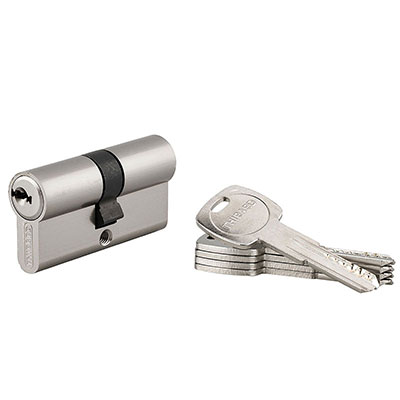 THIRARD - Cylindre TRAFIC 6 double entrée nickelé 35 x 35mm + 5 clés