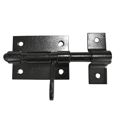 TORBEL - Verrou de box à visser avec gâche zingué noir ø 10mm