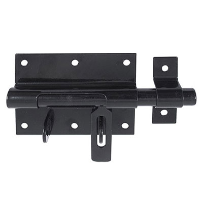 TORBEL - Verrou de box porte-cadenas avec gâche zingué noir  ø 12mm