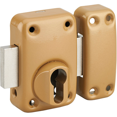 THIRARD - Boitier de verrou CAPITAL en applique à cylindre - bronze - H.90mm