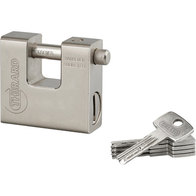 THIRARD - Cadenas THOR acier cémenté chromé 74mm + 5 clés
