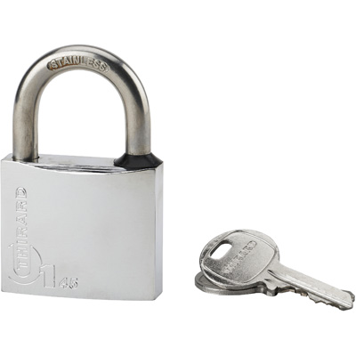THIRARD - Cadenas Type 1 Chromé inox 45mm + 2 clés