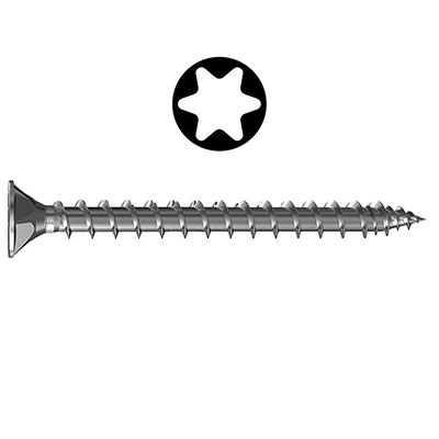 HSI - Vis agglo inox - empreinte Torx® - tête fraisée FT ø 4 x L. 30mm - vendu par 100