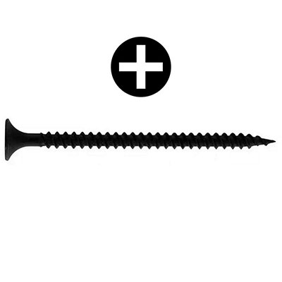 HSI - Vis placo acier noir - empreinte Phillips® - tête trompette ø 3.9 x L. 35mm - vendu par 200