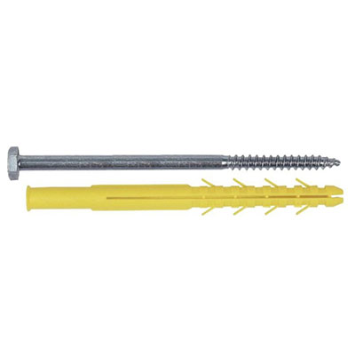 ING - Chevilles CQLT nylon ø 10 x L. 100mm + tirefond zingué tête hexagonale - vendu par 10