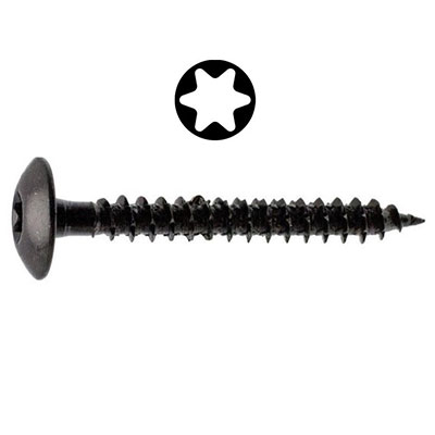 ING - Vis penture zingué noir - Torx® - tête demi-ronde ø7 x L. 35mm - vendu par 200