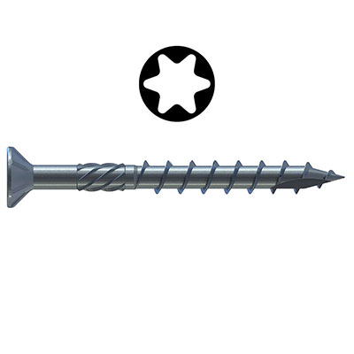 REISSER - Vis bois R2 PLUS zingué bleu - Torx® - tête fraisée FP ø 6 x L. 70mm - vendu par 50