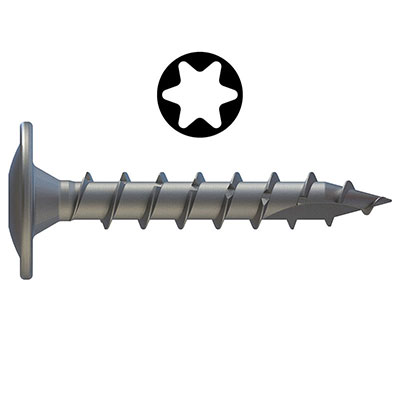 REISSER - Vis poteaux acier - Torx® - tête large FT ø 8 x L. 50mm - vendu par 10