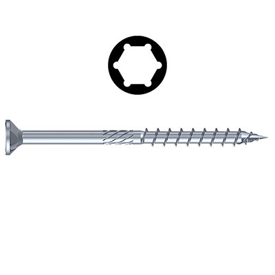 REISSER - Vis bois DNS® PLUS zingué bleu - Torx® - tête fraisée FP ø 5 x L. 80mm - vendu par 200