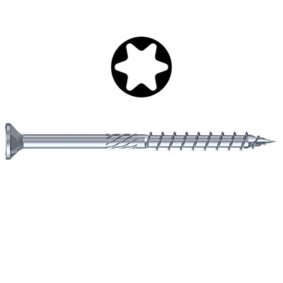 REISSER - Vis bois HBS zingué bleu - Torx® - tête fraisée FP ø 10 x L. 180mm - vendu par 50