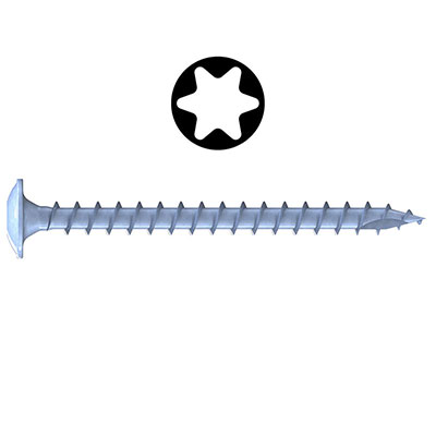 REISSER - Vis bois HBS zingué bleu - Torx® - tête large FT ø 6 x L. 60mm - vendu par 200