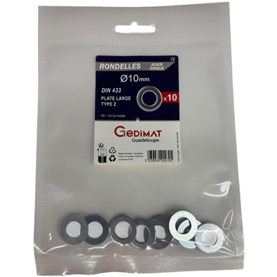 Rondelles étroites inox ø10mm - vendu par 10