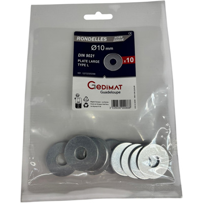 Rondelle large inox A2 ø10mm - vendu par 10