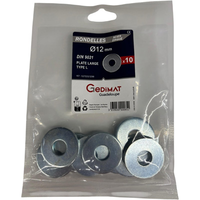 Rondelle large inox A2 ø12mm - vendu par 10